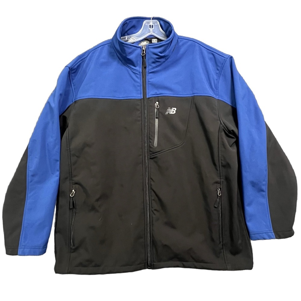 New Balance Men's XL Blue Windbreaker Jacket Full Zip Softshell Activewear